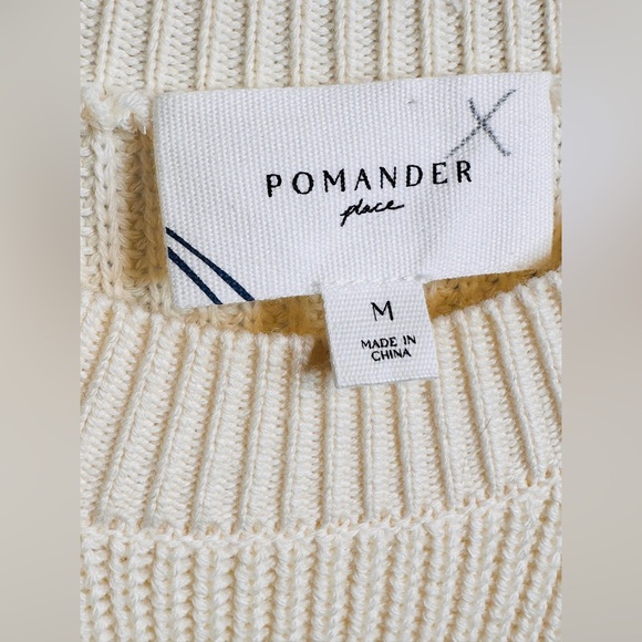 Pomander Place Ainsley Ivory Cream Beige Knit Dress - Picture 11 of 16